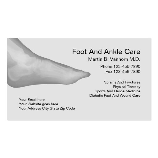 Foot And Ankle Doctor Business Cards Zazzle