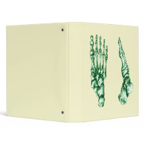 Foot Front & Side Light Green 3 Ring Binders
