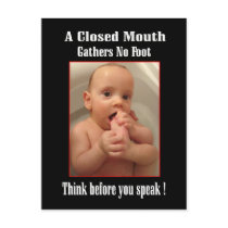 Foot in Mouth - Funny sayings postcards by Funkart Foot in Mouth - Funny sayings postcards