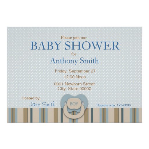 Foot Prints Boy Baby Shower Invitation