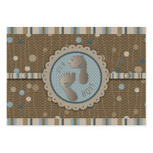 Foot Prints Boy Thank You Note Business Card Templates