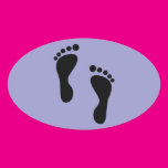 Foot Steps Oval Stickers