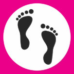 Foot Steps Round Stickers