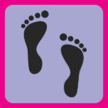Foot Steps Square Stickers