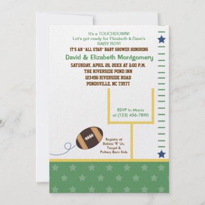 Sport Baby Shower Invitations on Our Football Invitation Is Perfect For Your Sports Theme Baby Shower