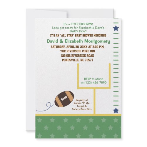 Football All Star Sports Theme Baby Shower Invite zazzle_invitation
