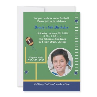 FOOTBALL All Stars Boys Sports PHOTO Birthday invitation