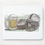 Football and Beer by Mudge Studios Mouse Pad