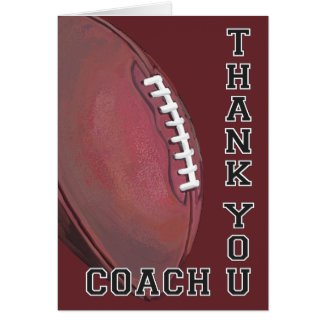 Football Art Thank You Coach Greeting Card