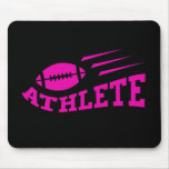 Football athlete design - pink print mouse pad