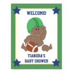Football Baby African American Welcome Sign Poster