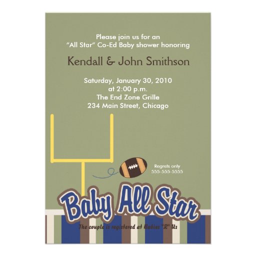 FOOTBALL Baby All Stars Baby Shower Invitation #1