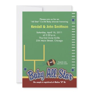 FOOTBALL Baby All Stars Baby Shower Invitation #2 zazzle_invitation