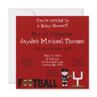 Football Baby Shower!, Our linebacke... invitation