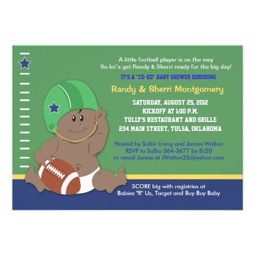 Football Baby Sports Theme Baby Shower (#2) Custom Invites