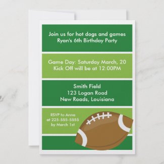 Football Birthday Party invitation