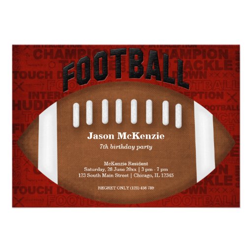 Football Birthday Personalized Announcement