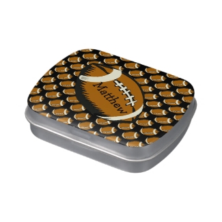 Football Black and Brown Sports Candy Tin