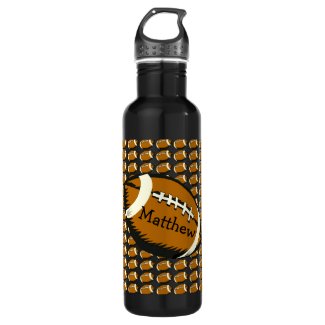 Football Black and Brown Sports Water Bottle