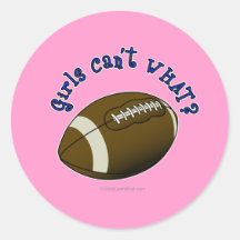 Football - Blue Text Round Sticker