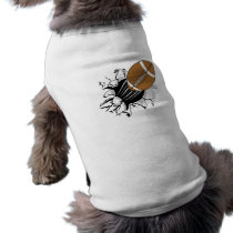 Football Breaking Out Dog T-shirt