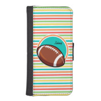 Football; Bright Rainbow Stripes iPhone 5 Wallet Case at Zazzle