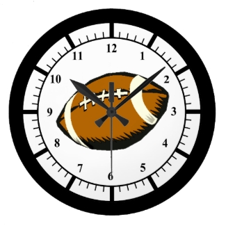 Football Brown and Black Sports Clock
