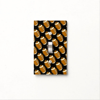 Football Brown and Black Sports Light Switch Cover