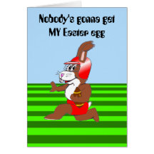 Football Bunny Greeting Cards
