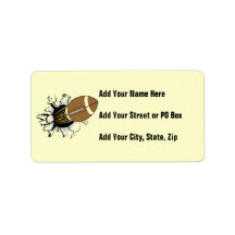 Football Burst T-shirts and Gifts Custom Address Labels
