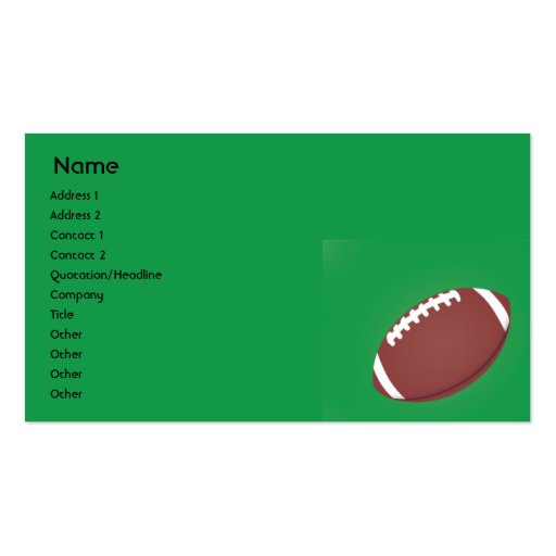 Football - Business Business Card Templates (front side)