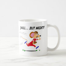Football Cartoon Mouse Small But Mighty Coffee Mugs