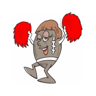 football cheerleader postcard