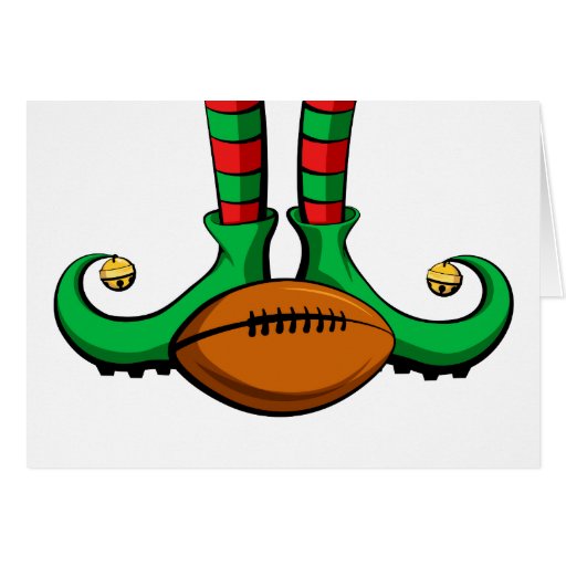 Football Christmas Elf Feet Card Zazzle