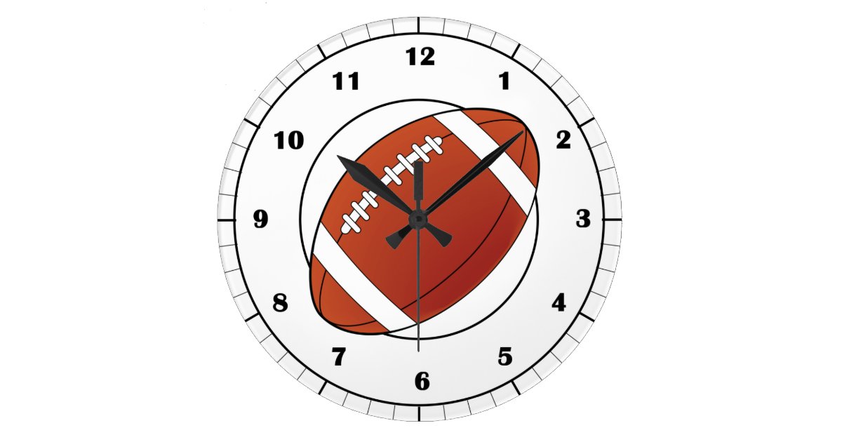 Football Clock Face with Numbers Zazzle
