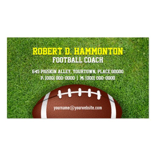 Football Coach Business Card Templates (front side)