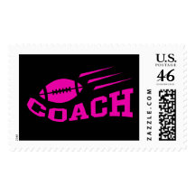 Football coach design - pink print girls or womens postage