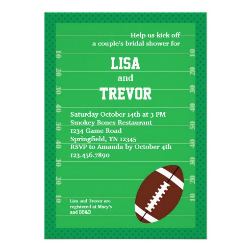 Football Couples Bridal Shower Invitation (front side)