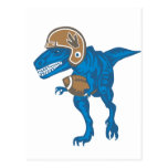 Football Dinosaur Blue Post Card