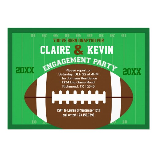 Football Engagement Party Invitation