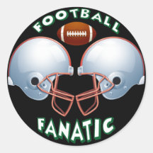 FOOTBALL FANATIC ROUND STICKER