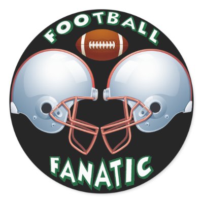 FOOTBALL FANATIC round sticker
