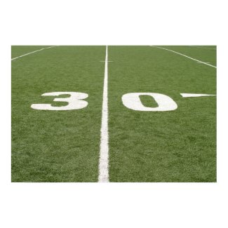 Football Field Thirty 30 Poster print