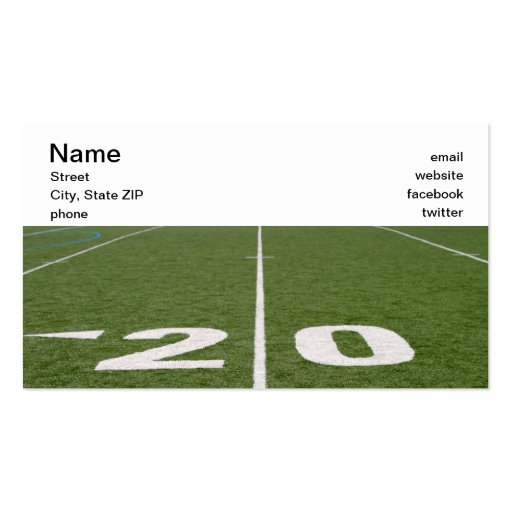 Football Field Twenty Business Card Templates