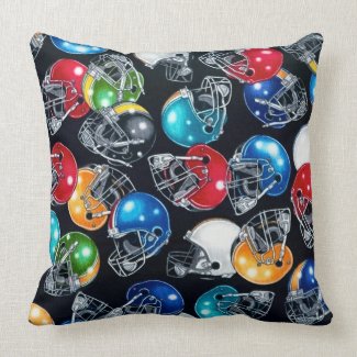 Football Frenzy Football Helmets Throw Pillow