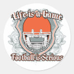 Football Game Orange Round Sticker