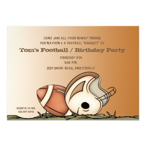 Football Gear - Party Invitation (front side)