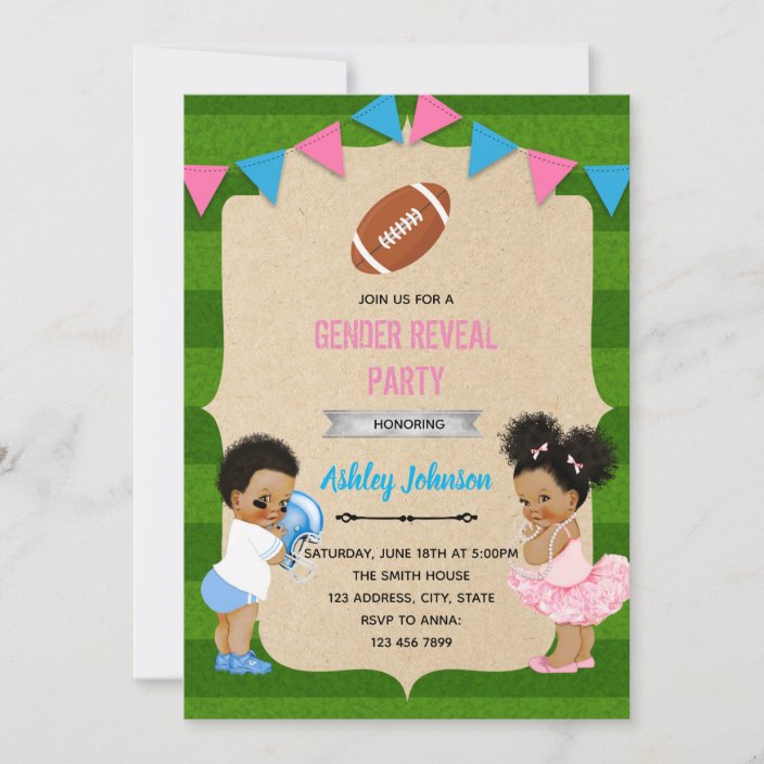 Football Gender Reveal Invitation Zazzle