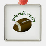 Football - Green Text Christmas Tree Ornament