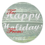 Football Happy Holidays Gift Tag Sticker